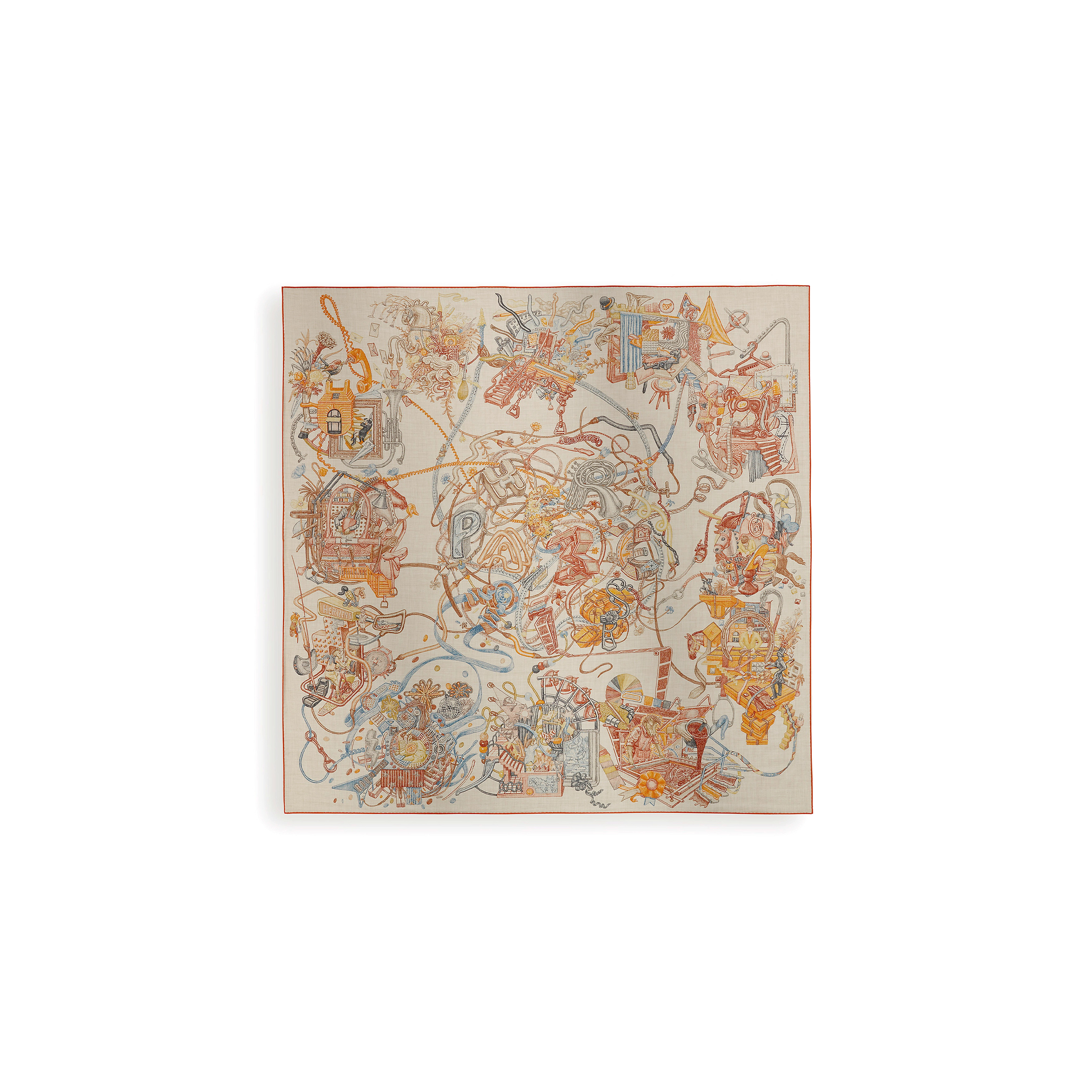 HERMES LE MONDE D'HERMÈS SHAWL 140 H244230S 10 (136*135cm)